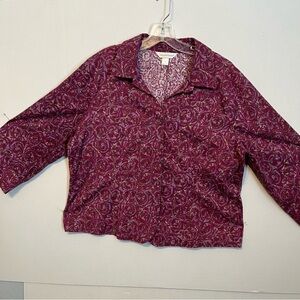 Christopher and Banks purple, lightweight, corduroy jacket, extra large.